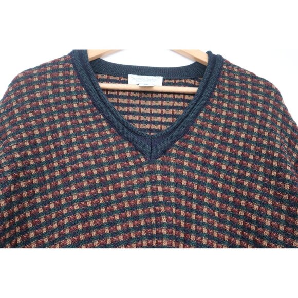 Vintage '80s Tricots St. Raphael Mens Merino Wool Sweater Striped Pattern Medium - Picture 4 of 11